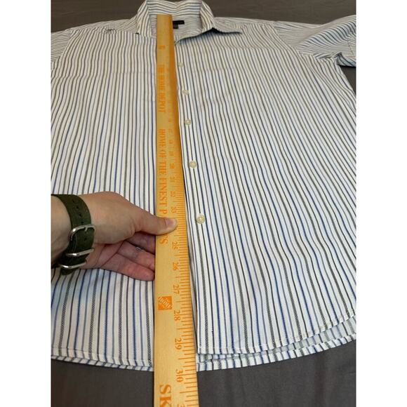 J Ferrari Button Down Shirt Men's Large, Short Sleeve summer multi color Stripes - Picture 6 of 8